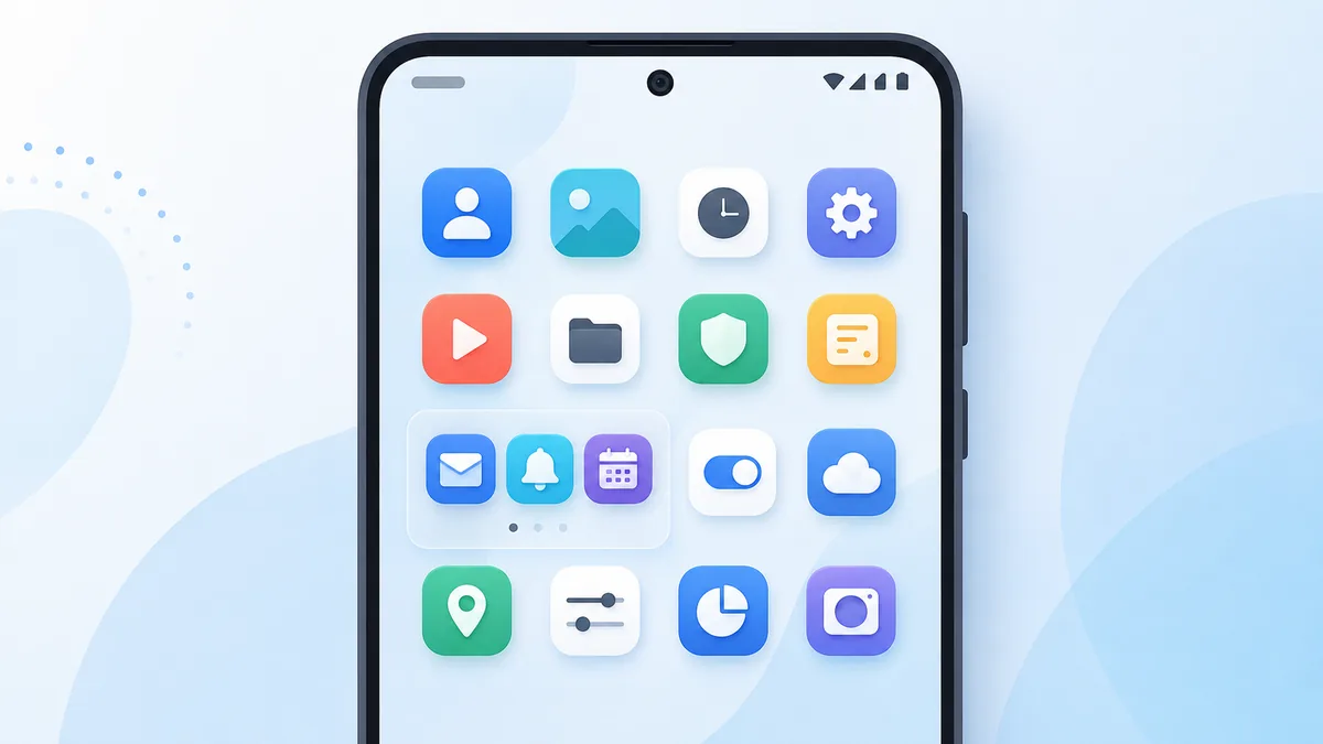 Tidy Android home screen grid with folders