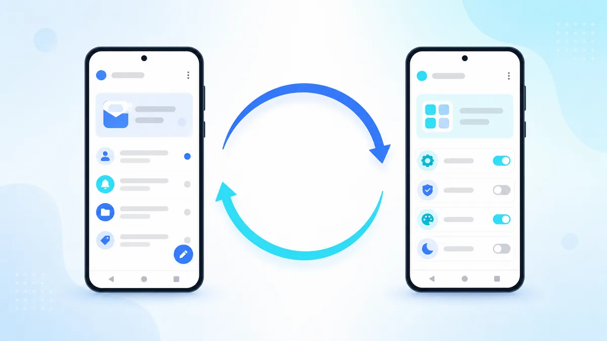 Reversible switch between two Android home screen setups